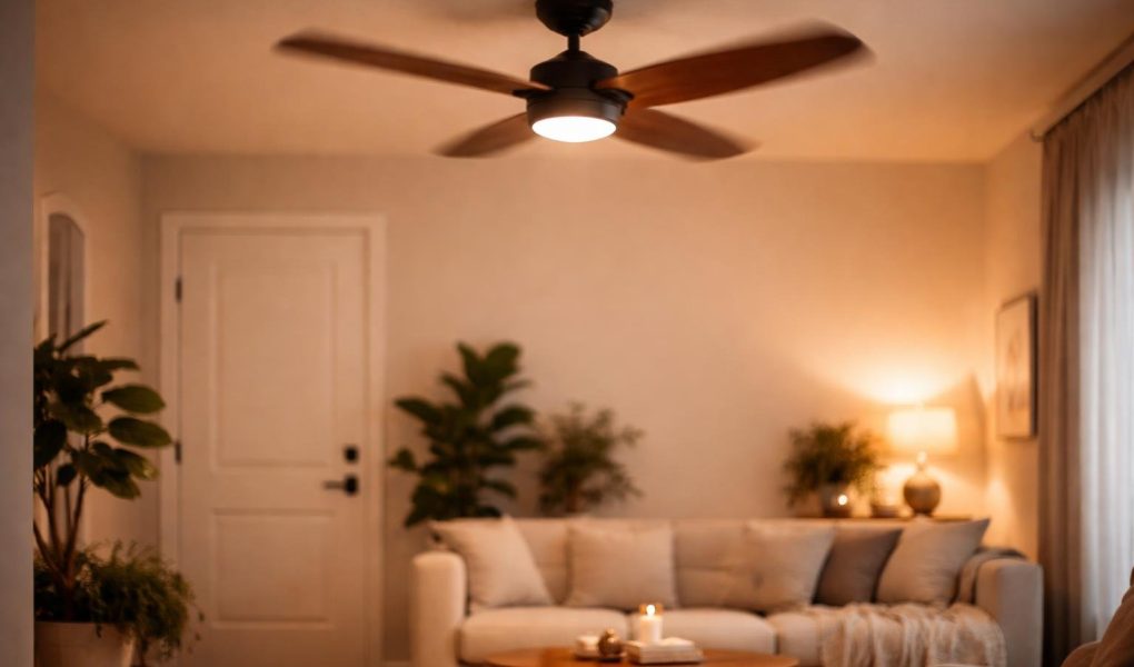 piece-moderne-ventilateur-lumiere-plantes