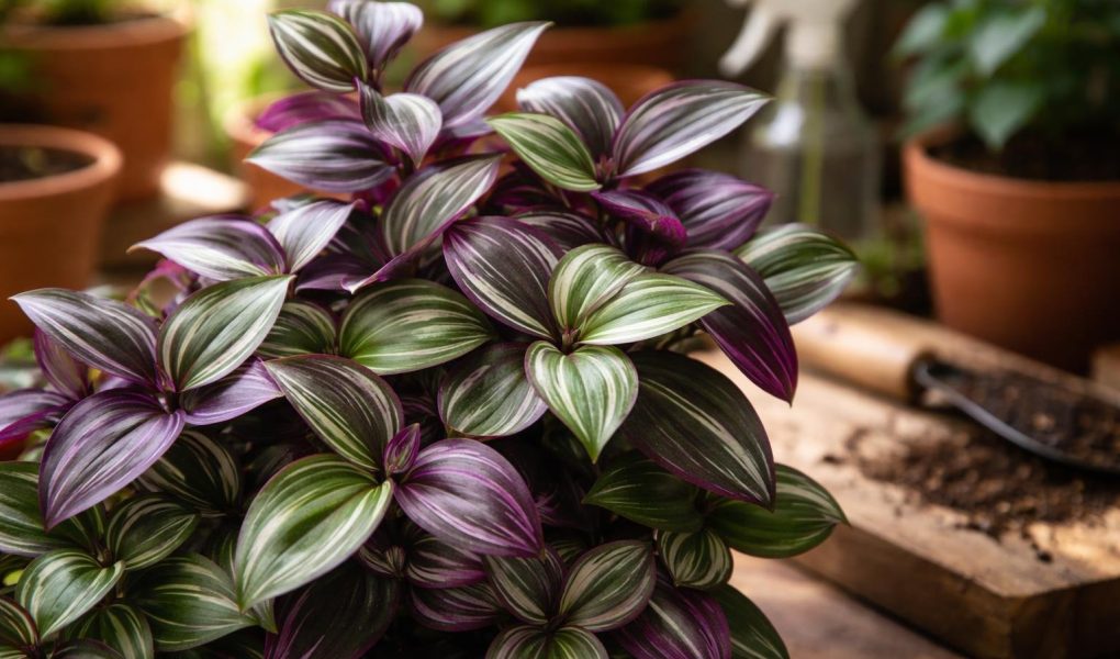 plante-misere-feuilles-vertes-pourpres