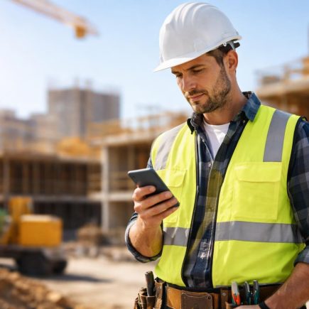 ouvrier-btp-casque-smartphone-chantier