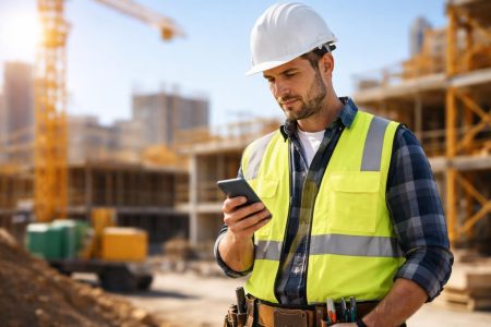 ouvrier-btp-casque-smartphone-chantier