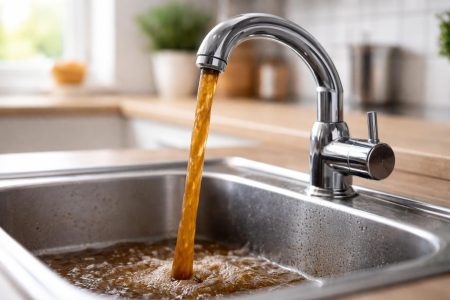 robinet-eau-marron-evier-inox