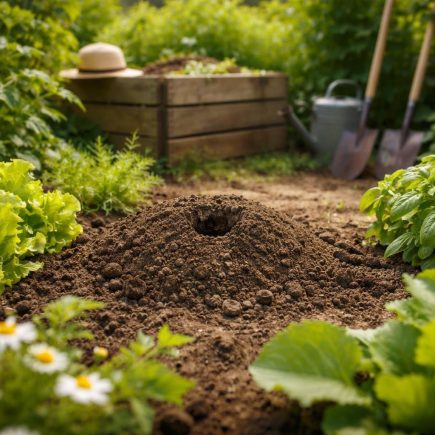 jardin-verdoyant-plantes-taupe-composteur