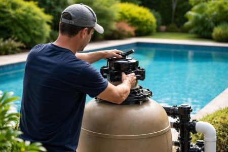 personne-nettoyage-filtre-piscine-jardin