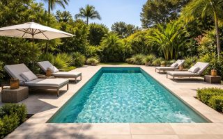 jardin-piscine-transats-plantes-luxuriantes